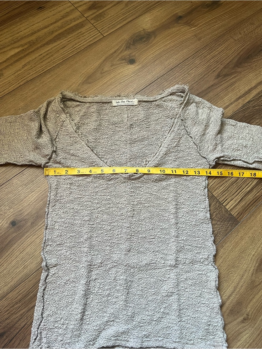 We the Free Francis Textured Beige Slim Fit T-Shirt - Picture 4 of 4